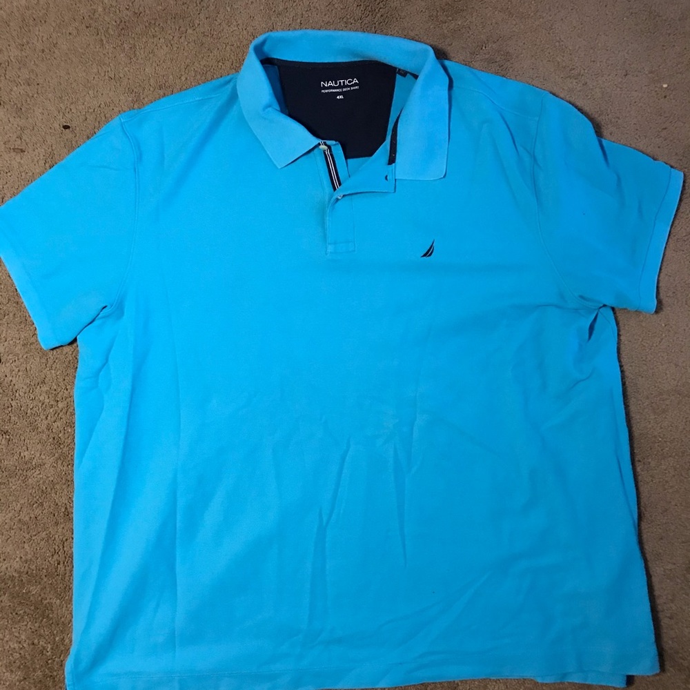 Nautica bright blue 4xl men’s polo shirt xxxxl
